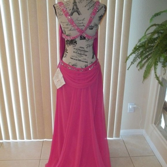 *FINAL Price* Pink Elegant Front & Sexy Back Formal Evening Gown - Picture 4 of 7